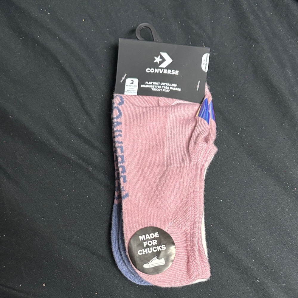 Converse Women’s Casual Socks - Pink and Blue 3-Pack